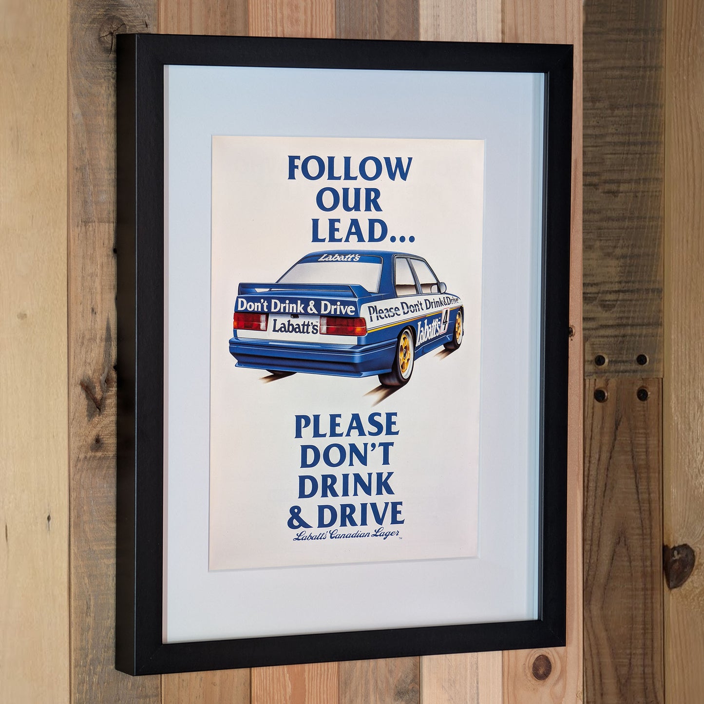 1991 BMW M3 E30 Labatt's Please Don't Drink & Drive Poster - Original Framed