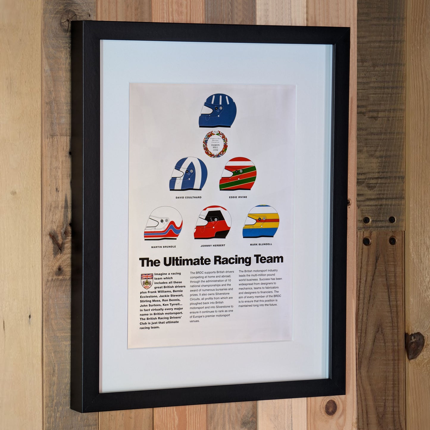 1997 The Ultimate Racing Team BRDC Advertisement Poster - Original Framed