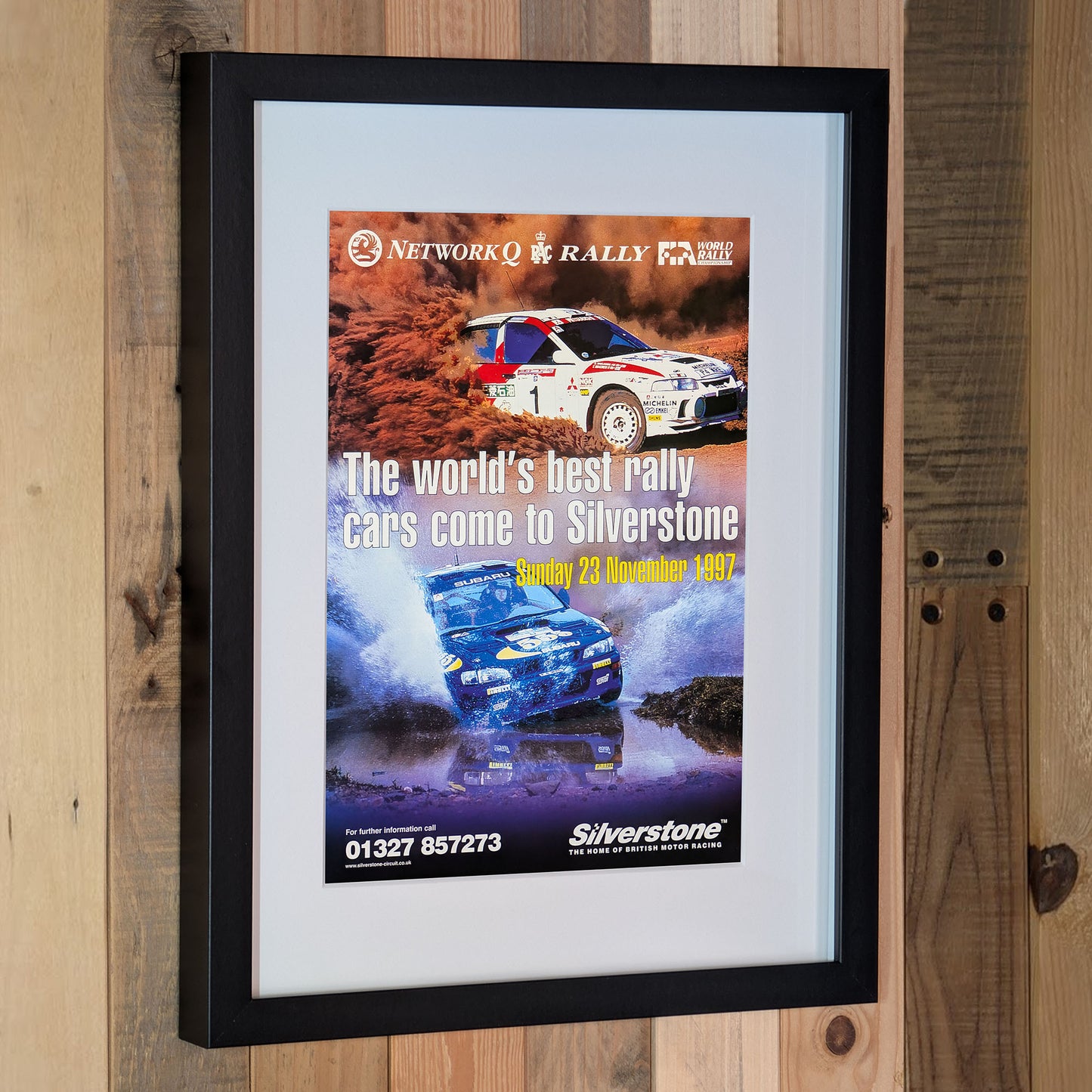 1997 Rally Of Great Britain Silverstone Network Q Poster - Original Framed
