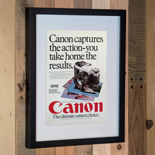 1983 Canon The Ultimate Camera Choice Advertisement Poster - Original Framed