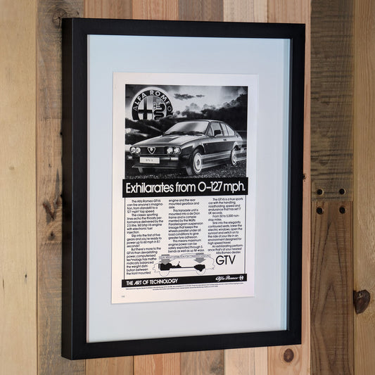 1984 Alfa Romeo GTV6 Advertisement Poster - Original Framed