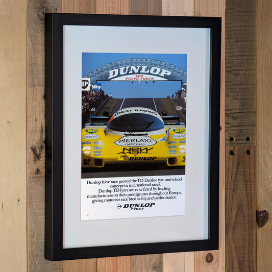 1984 Porsche 956 Newman Joest Racing Dunlop Poster Advertisement Original Framed