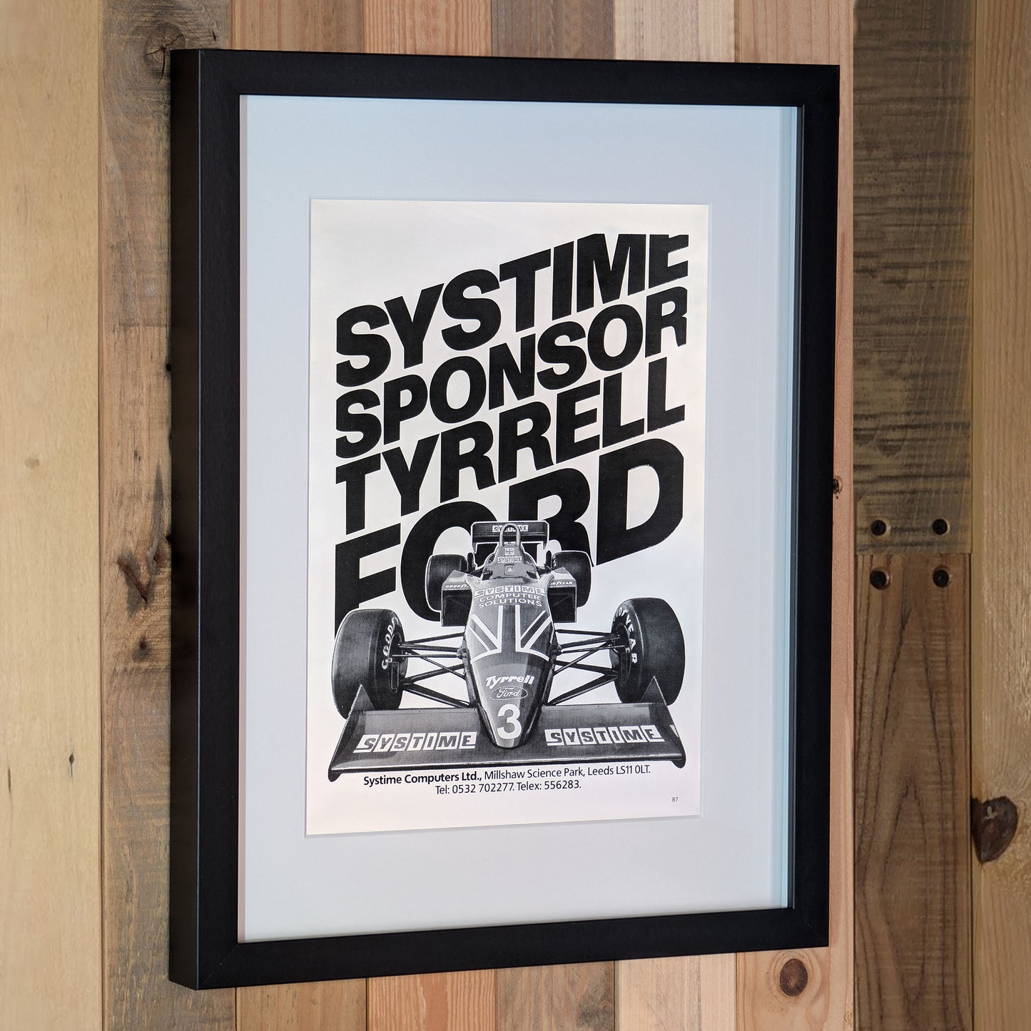 1984 Systime Tyrell Ford F1 Advertisement Poster - Original Framed