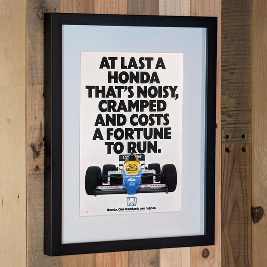 1985 Williams Honda Keke Rosberg Advertisement Poster - Original Framed