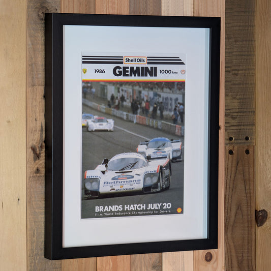 1986 Shell Gemini 1000km Brands Hatch Porsche 962 Poster - Original Framed