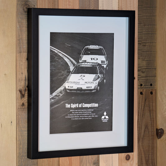 1986 Mitsubishi Starion Touring Car Advertisement Poster - Original Framed