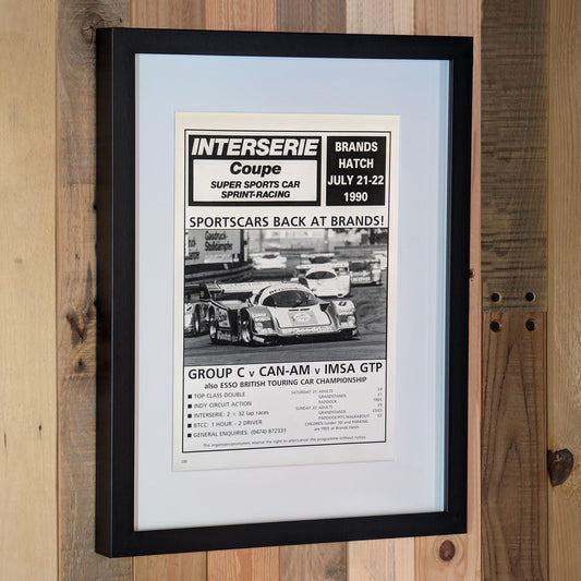 1990 Interserie Group C Can Am IMSA GTP Poster Advertisement - Original Framed