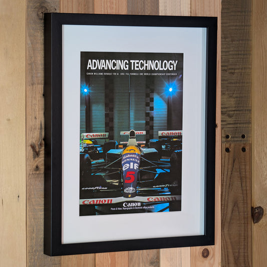 1991 Williams FW14 Canon Poster Advertisement - Original Framed