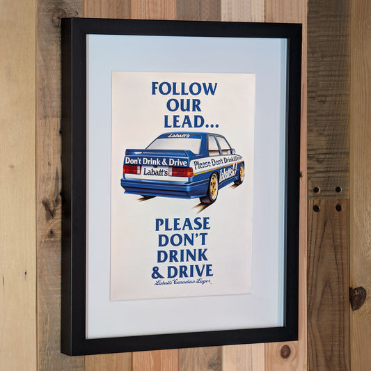 1991 BMW M3 E30 Labatt's Please Don't Drink & Drive Poster - Original Framed