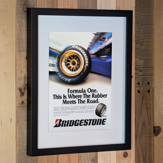 1997 Bridgestone Formula One Advertisement Poster - Original Framed
