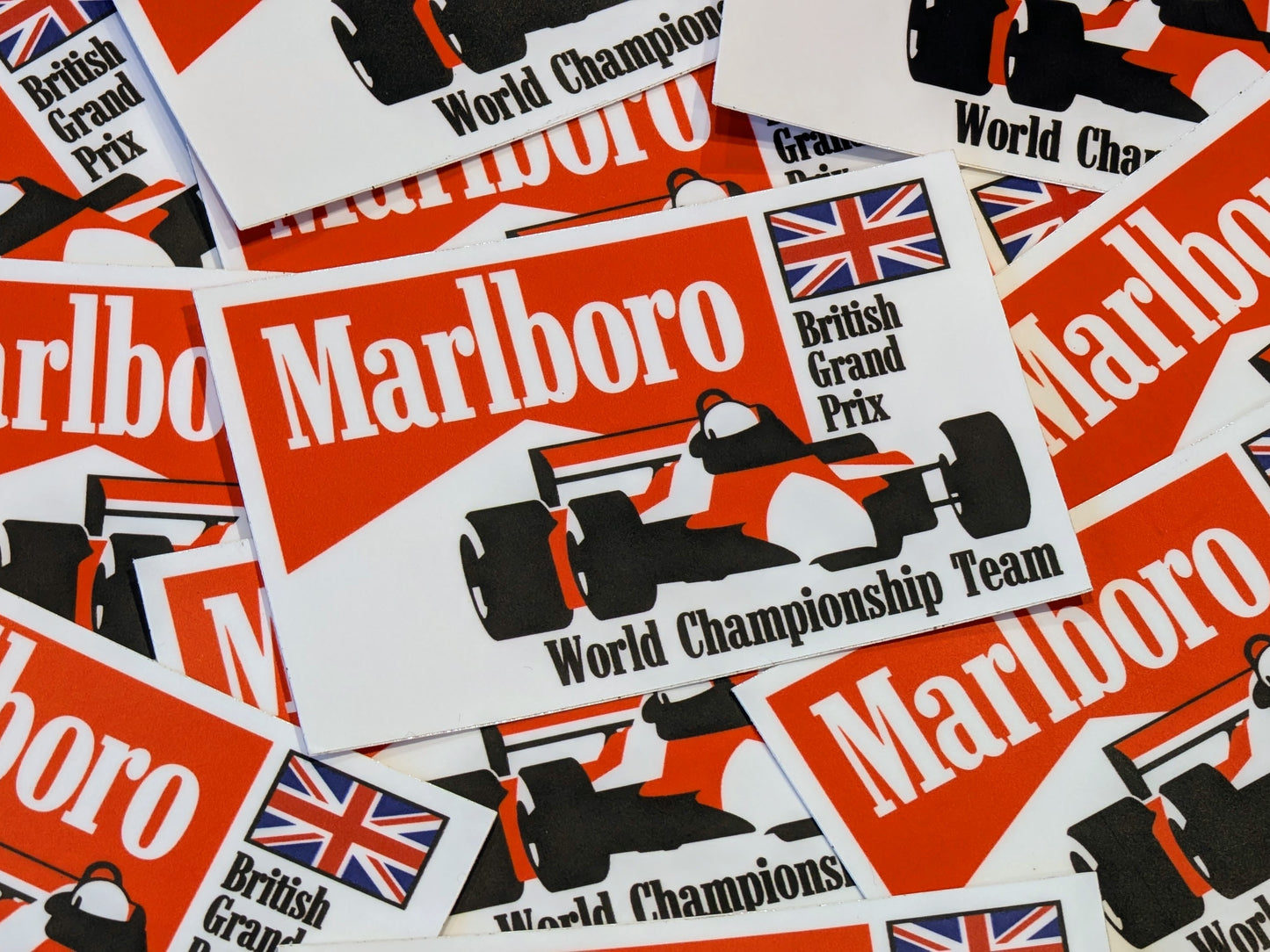 1980s 1970s Retro Marlboro British Grand Prix Sticker 'World Championship Team'