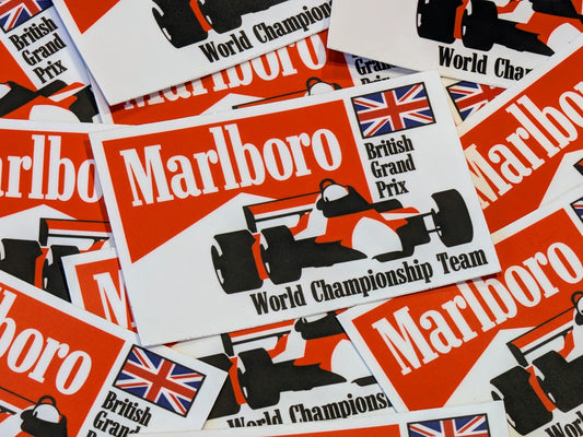 1980s 1970s Retro Marlboro British Grand Prix Sticker 'World Championship Team'